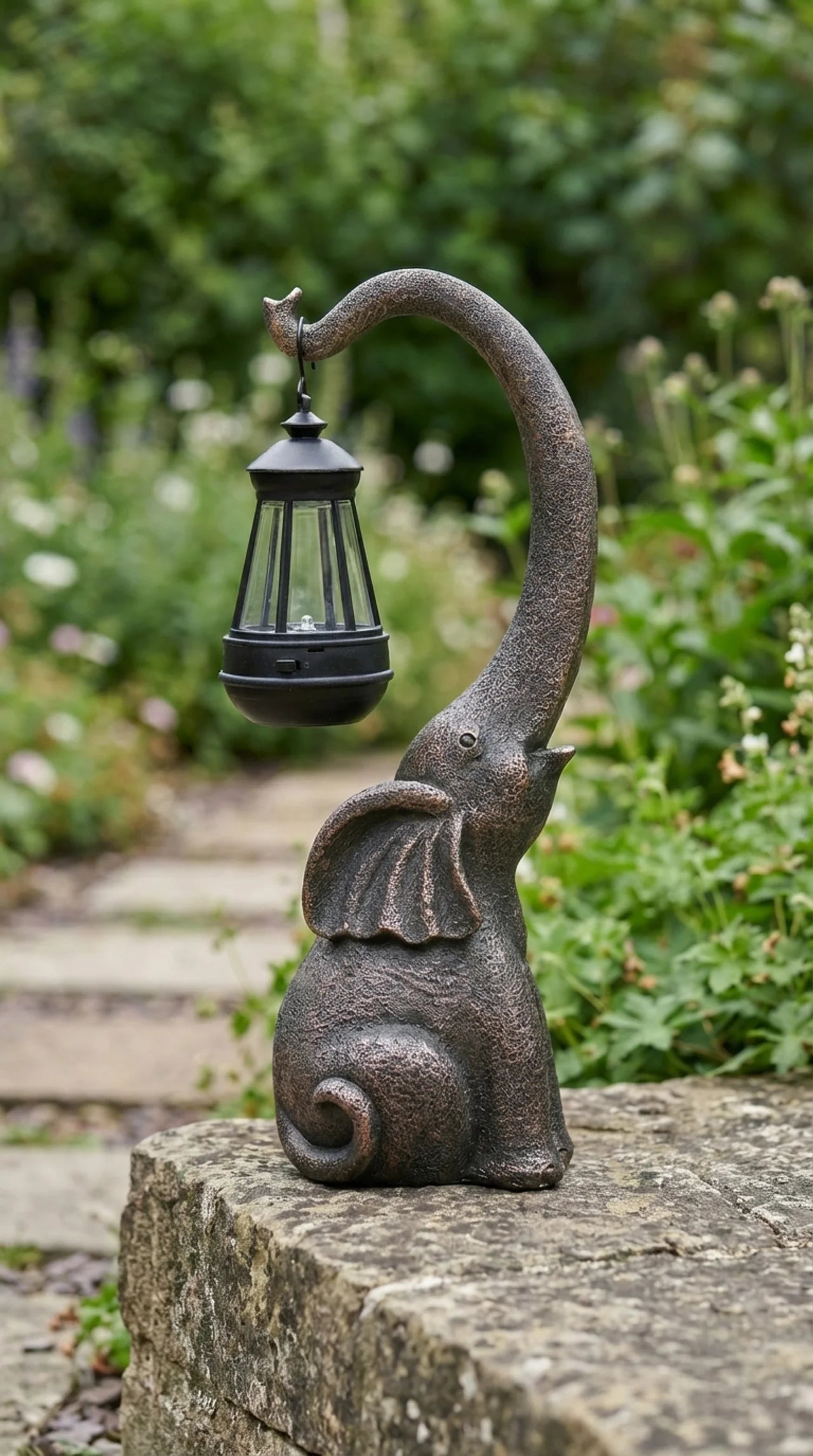 The Lantern Bearer - Solar Elephant Garden Lantern