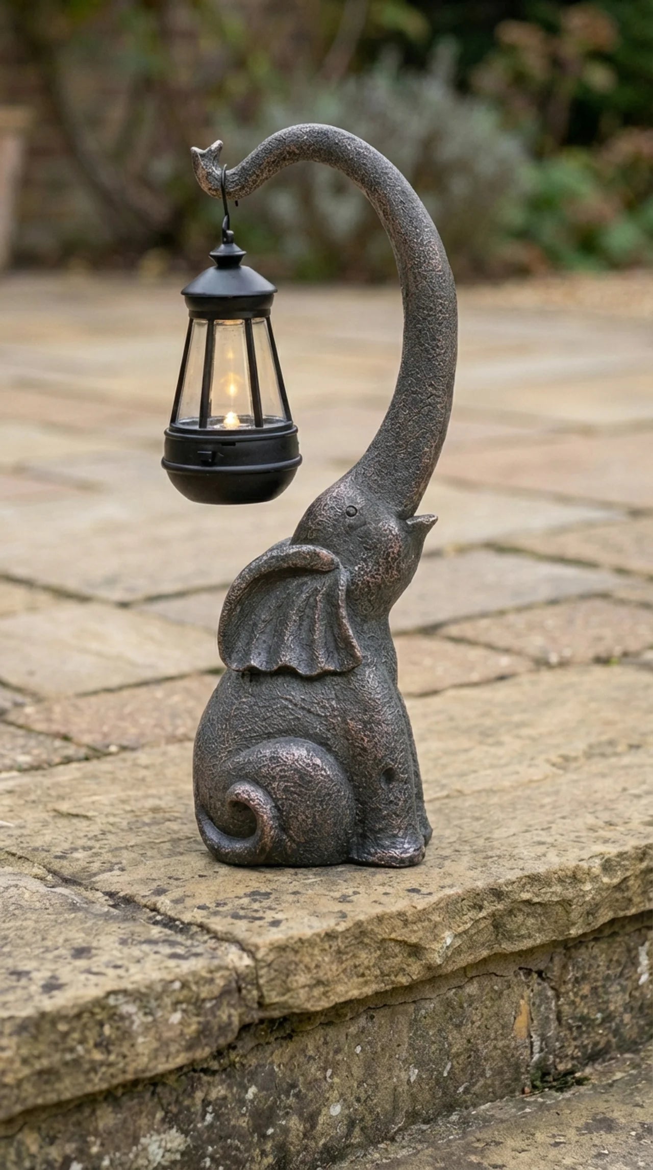 The Lantern Bearer - Solar Elephant Garden Lantern