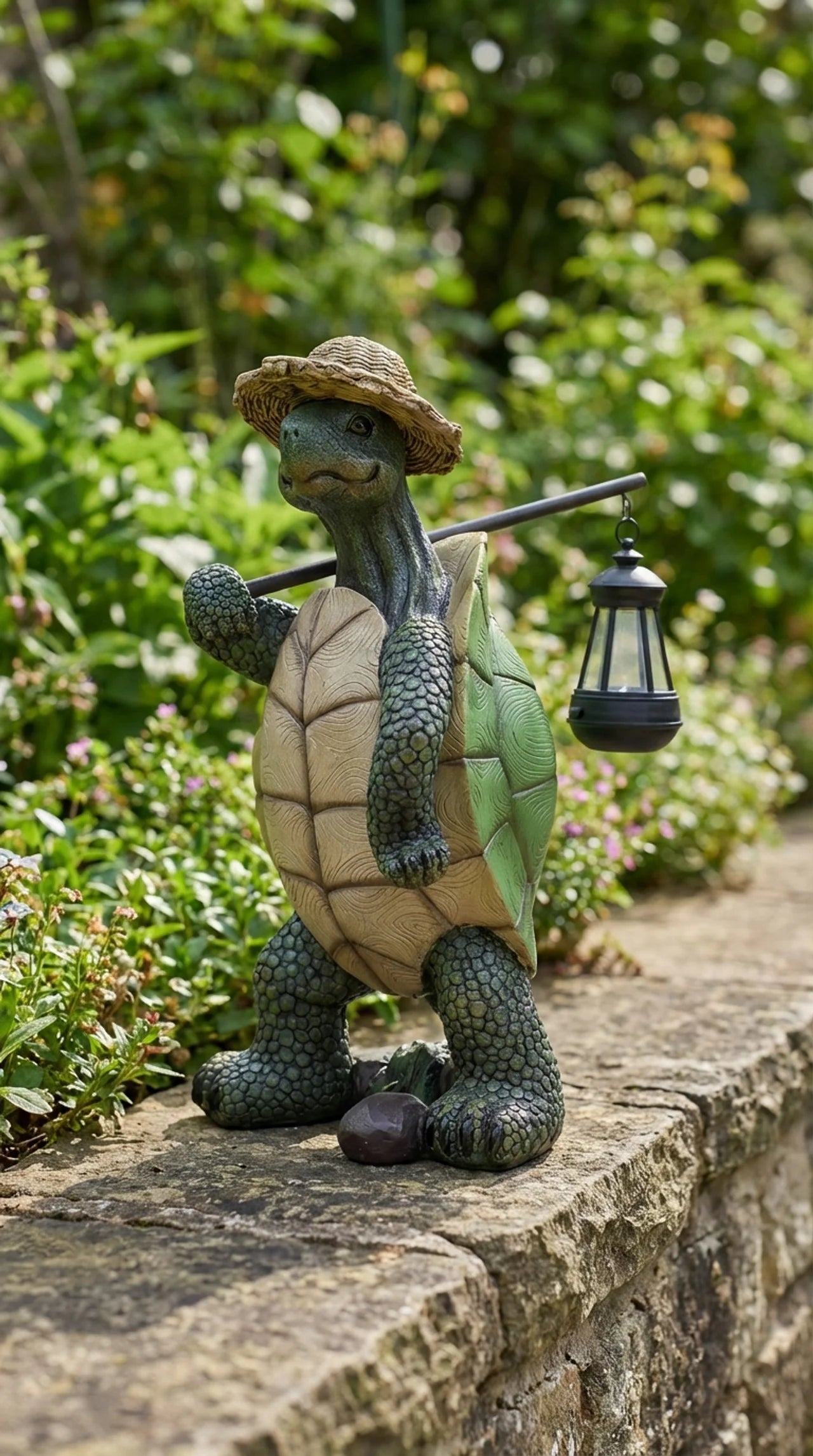 Sheldon & The Shello Pair - Turtle Garden Statue Resin Ornament with Solar Lantern