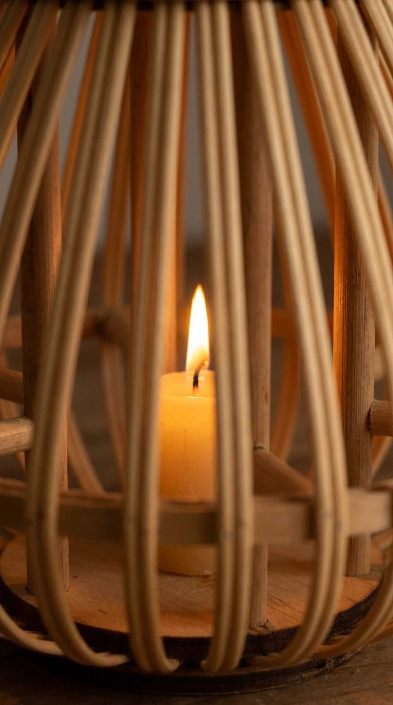 The Still Lantern - Bamboo Woven Candle Lantern Outdoor Garden Decor